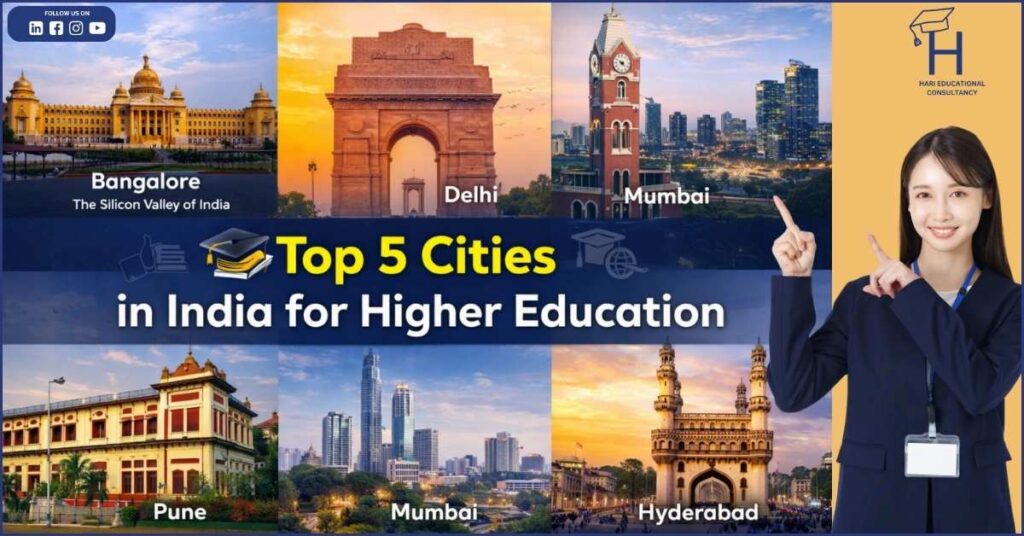 top 5 cities in India for higher education