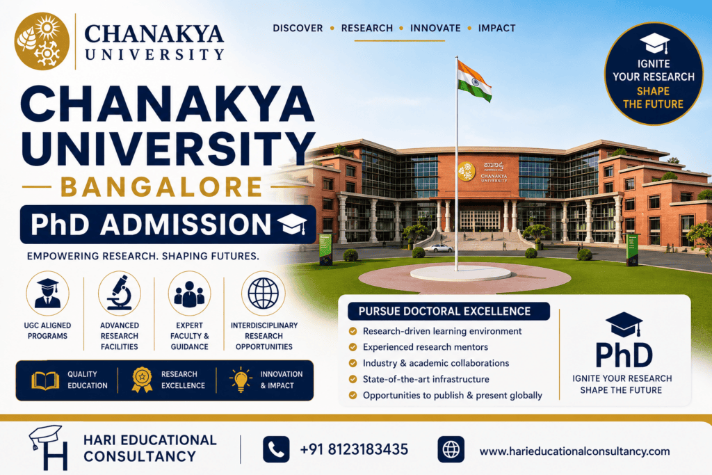 Chanakya University Bangalore PhD Admission