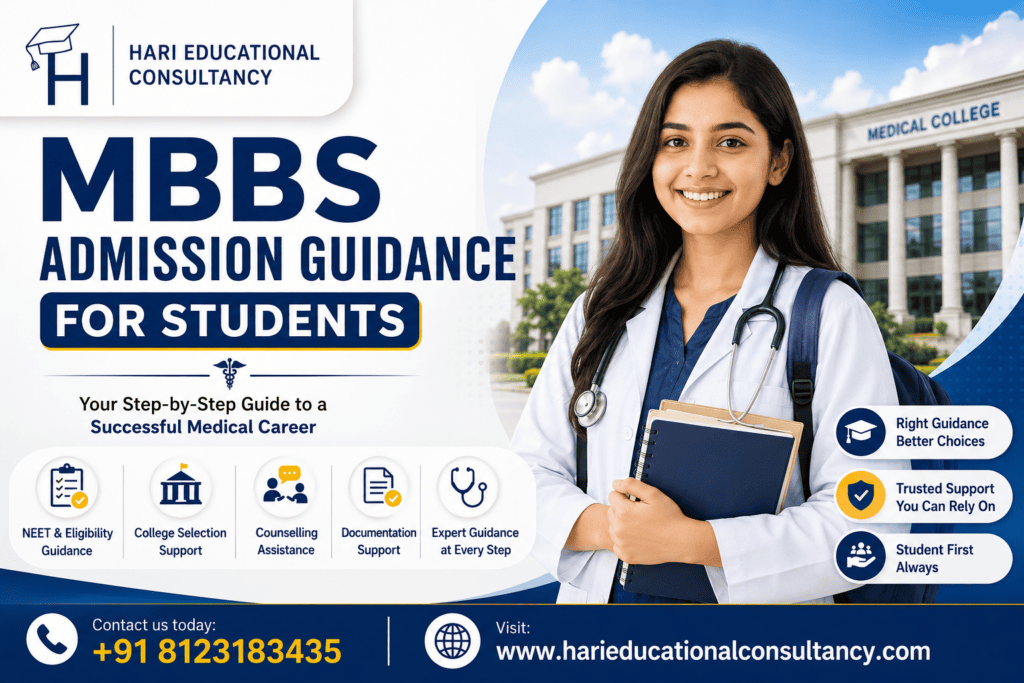 MBBS admission guidance for students in India